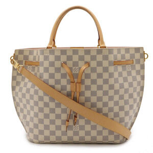 LOUIS VUITTON Damier Azur White Girolata Handbag Tote Bag Shoulder One